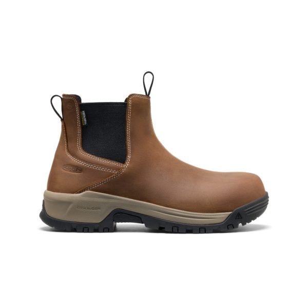 Men's Evanston Chelsea Waterproof Work Boot (Soft Toe)  |  Bison/Black