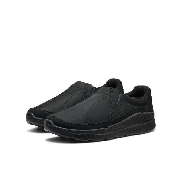 Men's KM2 Leather Slip-On  |  Black/Black
