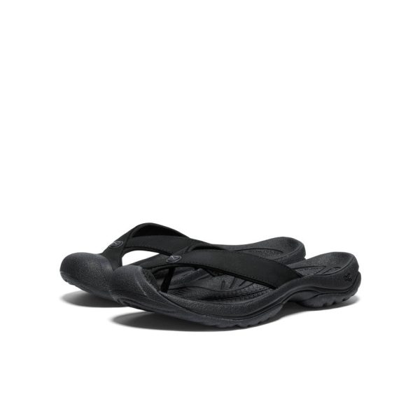 Women's Waimea Leather Flip-Flop  |  Black/Black