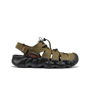 Men's Hyperport Fisherman Leather Sandal  |  Dark Olive/Black
