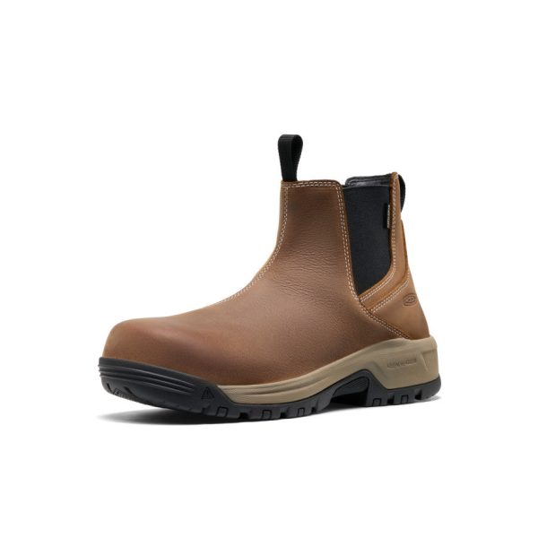 Men's Evanston Chelsea Waterproof Work Boot (Soft Toe)  |  Bison/Black