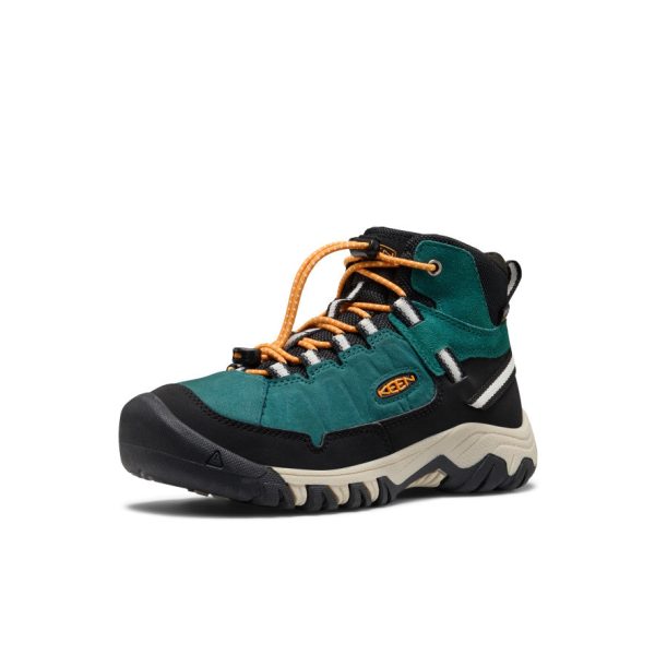 Big Kids' Targhee IV Waterproof Hiking Boot  |  Mediterranea/Flame Orange