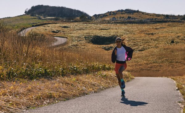 Women's Roam Waterproof Trail Running Shoe  |  Faded Denim/Lemon Grass