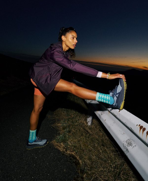 Women's Roam Waterproof Trail Running Shoe  |  Faded Denim/Lemon Grass