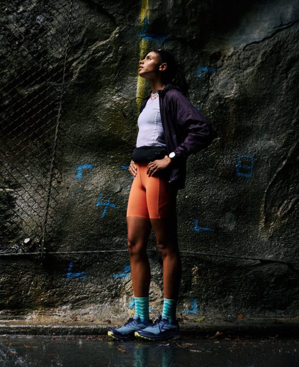 Women's Roam Waterproof Trail Running Shoe  |  Faded Denim/Lemon Grass