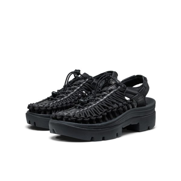 All Gender UNEEK PLT Sneaker  |  Black Smooth Lea